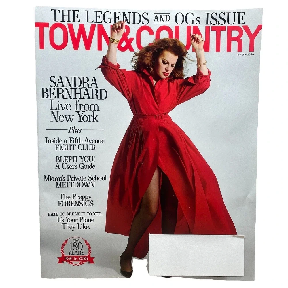 Town & Country Magazine Lot of 4  March - Aug 2026 Sandra Bernhard Stanley Tucci